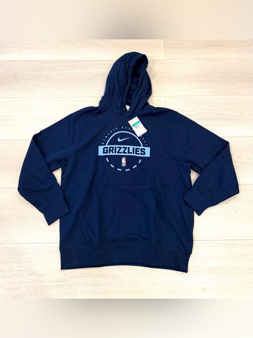 Nike NBA Memphis Grizzlies Navy Blue Basketball Pullover Hoodie Men’s XL New $80